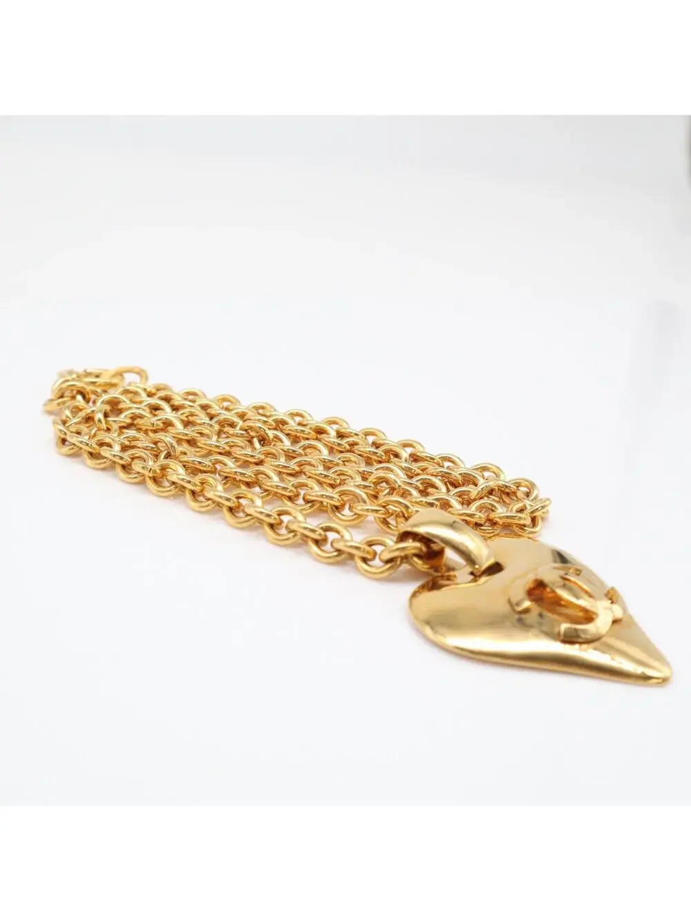 Chanel Cc Logo Heart Pendant Necklace #299522C88B